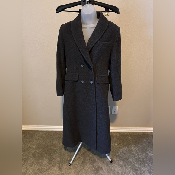 John Weitz Jackets & Blazers - John Weitz Cashmere Wool blend Double-Breasted Dark Gray Coat Sz 4p